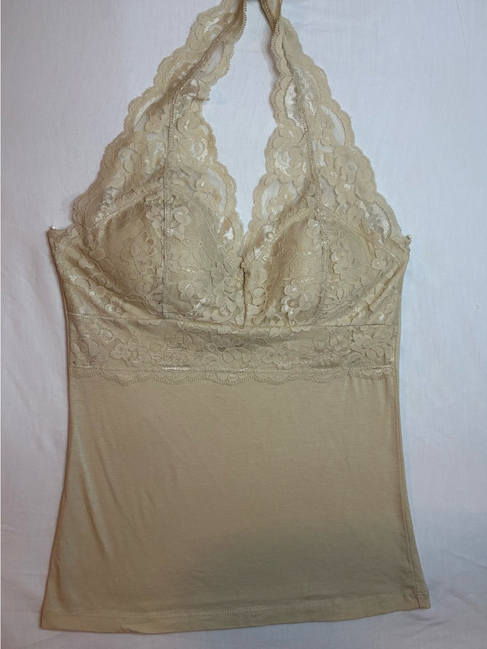 Fairy-Grunge Lace Halter Cami vintage Y2K era Medium